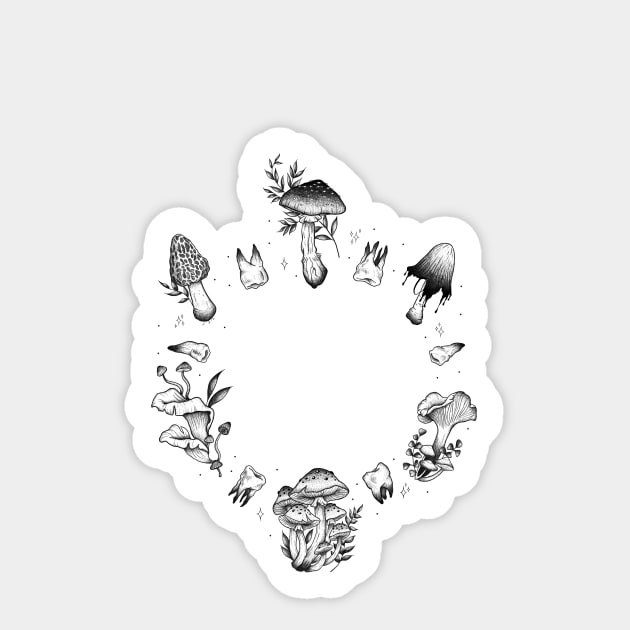 Mushroom Tooth Fairy Circle Sticker by AchillesHelios